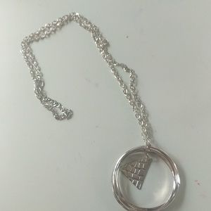 Pinkish Golden Circular Pendents with Triangle Center piece